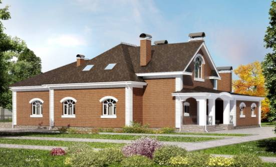 400-003-П Проект двухэтажного дома с мансардой, уютный коттедж из поризованных блоков Шимановск | Проекты домов от House Expert