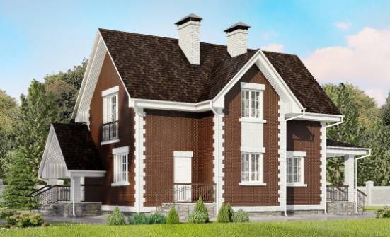 190-003-Л Проект двухэтажного дома с мансардой, гараж, красивый дом из газосиликатных блоков Тында | Проекты домов от House Expert