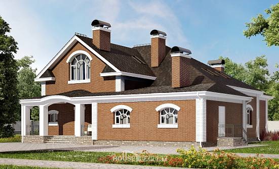 400-003-П Проект двухэтажного дома с мансардой, уютный коттедж из поризованных блоков Шимановск | Проекты домов от House Expert