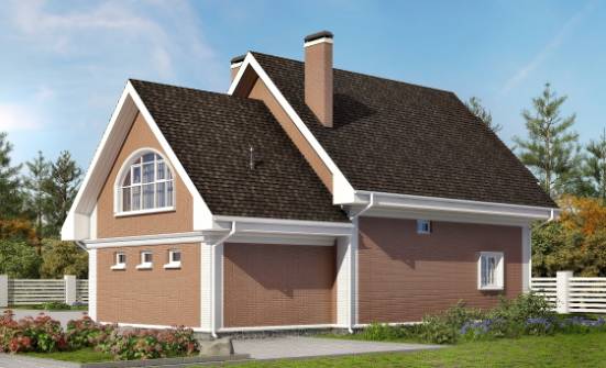 185-003-П Проект двухэтажного дома с мансардой и гаражом, средний коттедж из блока Зея | Проекты домов от House Expert