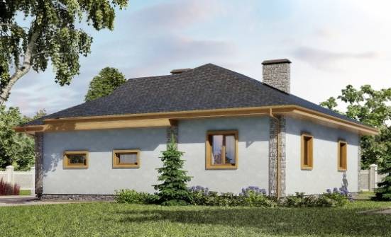 130-006-П Проект одноэтажного дома, гараж, доступный дом из теплоблока Райчихинск | Проекты одноэтажных домов от House Expert