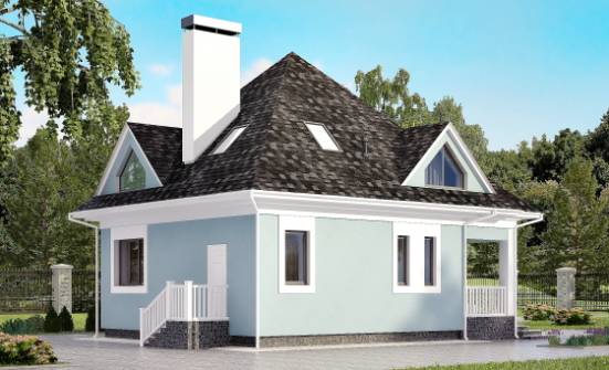 110-001-Л Проект двухэтажного дома с мансардным этажом, бюджетный коттедж из арболита Сковородино | Проекты домов от House Expert