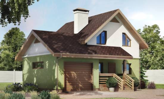 120-002-П Проект двухэтажного дома с мансардой, гараж, бюджетный домик из теплоблока Свободный | Проекты домов от House Expert