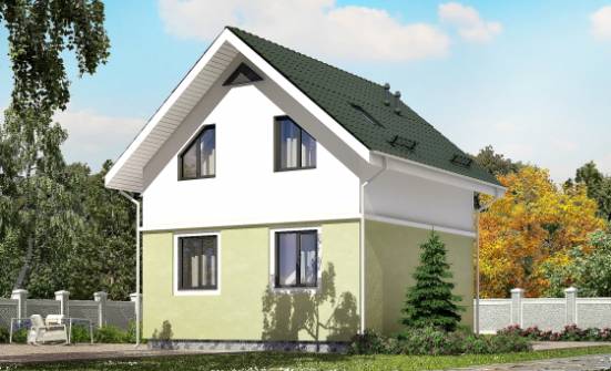 070-001-П Проект двухэтажного дома мансардный этаж, бюджетный домик из теплоблока Белогорск | Проекты домов от House Expert