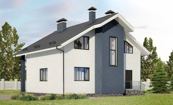 150-005-П Проект двухэтажного дома с мансардой, бюджетный домик из газосиликатных блоков Тында | Проекты домов от House Expert