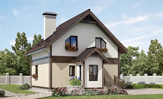 105-001-П Проект двухэтажного дома с мансардой, недорогой загородный дом из твинблока Райчихинск | Проекты домов от House Expert