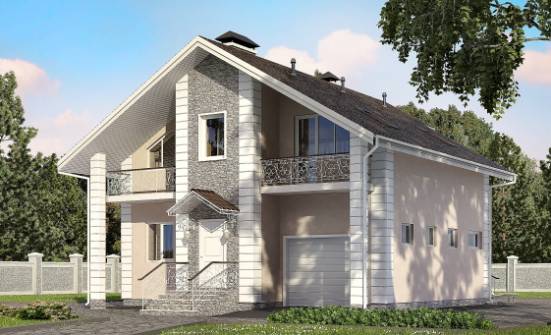 150-002-П Проект двухэтажного дома с мансардой и гаражом, небольшой загородный дом из арболита Благовещенск | Проекты домов от House Expert