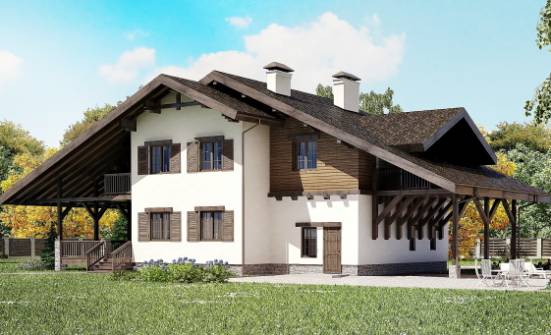 270-001-Л Проект двухэтажного дома с мансардой и гаражом, классический дом из кирпича Тында | Проекты домов от House Expert