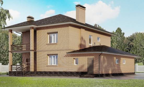 245-003-Л Проект двухэтажного дома и гаражом, современный коттедж из кирпича Тында | Проекты домов от House Expert