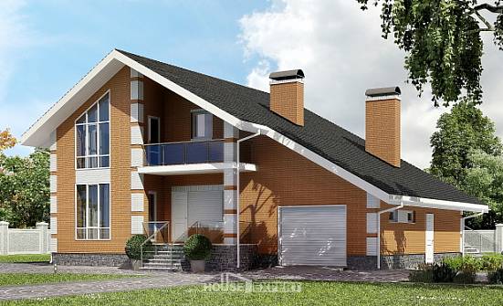 190-006-П Проект двухэтажного дома мансардой, гараж, уютный коттедж из поризованных блоков Зея | Проекты домов от House Expert