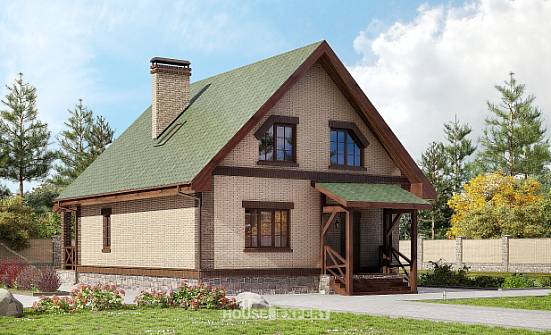 160-011-П Проект двухэтажного дома с мансардой, скромный коттедж из пеноблока Райчихинск | Проекты домов от House Expert