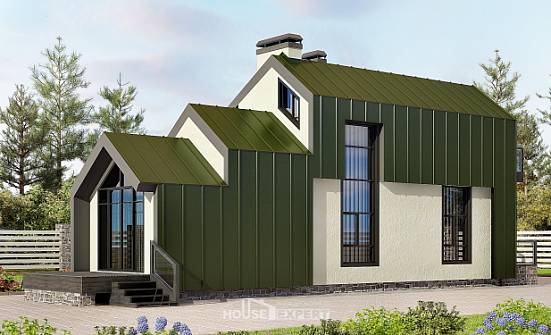060-006-Л Проект двухэтажного дома с мансардой, скромный коттедж из бризолита Зея | Проекты домов от House Expert