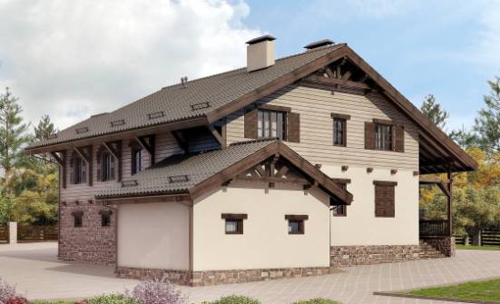 255-002-П Проект двухэтажного дома с мансардой, гараж, современный дом из бризолита Благовещенск | Проекты домов от House Expert