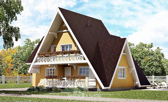 155-008-П Проект двухэтажного дома с мансардой, экономичный домик из дерева Зея | Проекты домов от House Expert