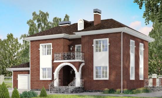 180-006-Л Проект двухэтажного дома, гараж, красивый загородный дом из кирпича Зея | Проекты домов от House Expert