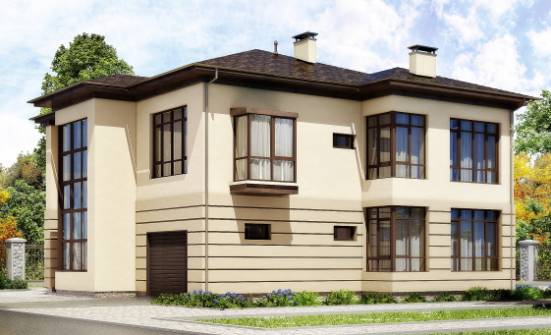 300-006-П Проект двухэтажного дома и гаражом, просторный коттедж из кирпича Шимановск | Проекты домов от House Expert