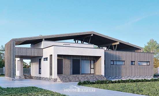 170-011-Л Проект одноэтажного дома, компактный коттедж из кирпича Благовещенск | Проекты домов от House Expert