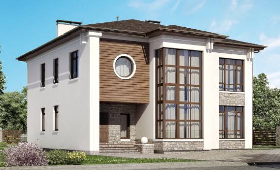 300-005-П Проект двухэтажного дома, современный загородный дом из кирпича Тында | Проекты домов от House Expert