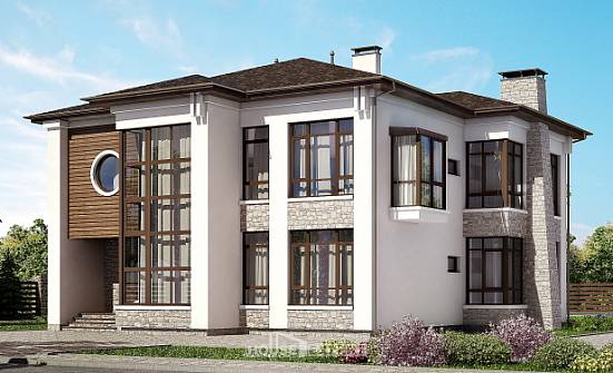 300-005-П Проект двухэтажного дома, современный загородный дом из кирпича Тында | Проекты домов от House Expert