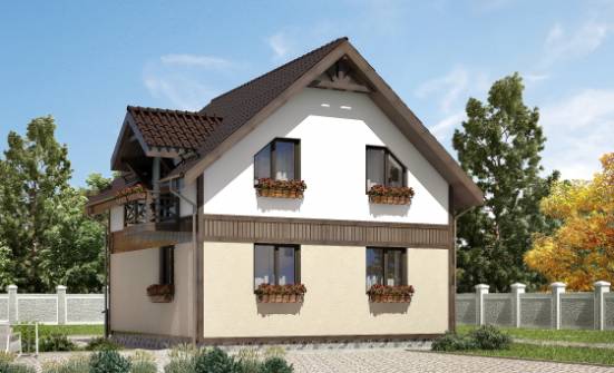 105-001-П Проект двухэтажного дома с мансардой, недорогой загородный дом из твинблока Райчихинск | Проекты домов от House Expert