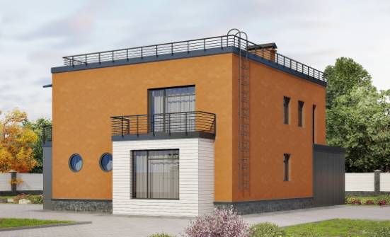 260-002-Л Проект двухэтажного дома, гараж, современный домик из блока Свободный | Проекты домов от House Expert