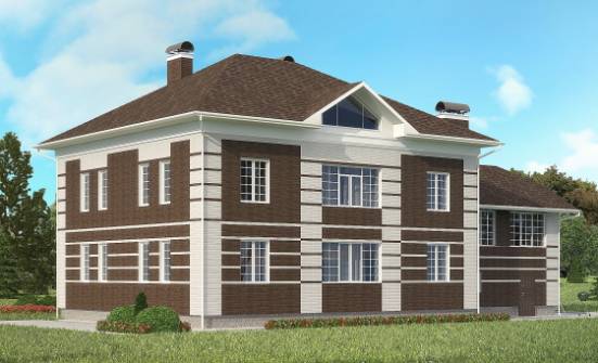 505-002-Л Проект трехэтажного дома и гаражом, классический коттедж из кирпича Зея | Проекты домов от House Expert