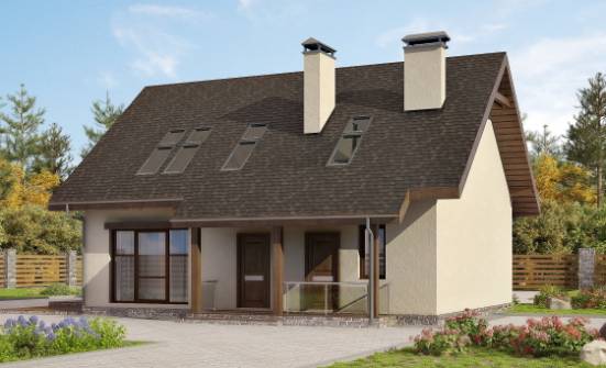 155-012-Л Проект двухэтажного дома мансардой, бюджетный домик из твинблока Зея | Проекты домов от House Expert