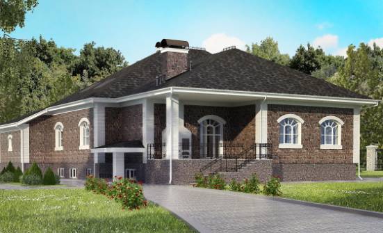 490-001-П Проект трехэтажного дома с мансардой и гаражом, огромный дом из кирпича Зея | Проекты домов от House Expert