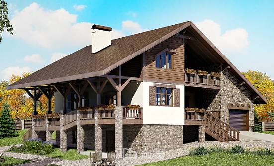 300-003-П Проект трехэтажного дома с мансардой, гараж, просторный загородный дом из кирпича Райчихинск | Проекты домов от House Expert