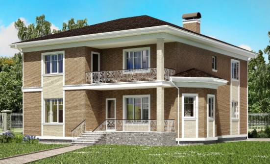 335-002-П Проект двухэтажного дома, гараж, красивый домик из кирпича Зея | Проекты домов от House Expert
