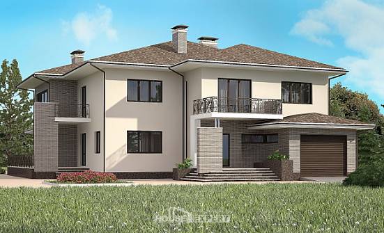 500-001-П Проект трехэтажного дома, гараж, большой загородный дом из кирпича Белогорск | Проекты домов от House Expert