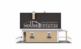 130-004-П Проект двухэтажного дома с мансардой, экономичный коттедж из пеноблока Свободный, House Expert