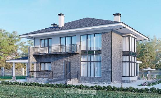 250-004-Л Проект двухэтажного дома, огромный загородный дом из теплоблока Белогорск | Проекты домов от House Expert