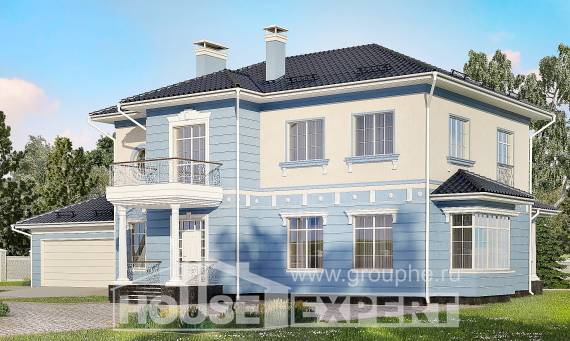 285-003-Л Проект двухэтажного дома, гараж, огромный загородный дом из кирпича, Белогорск