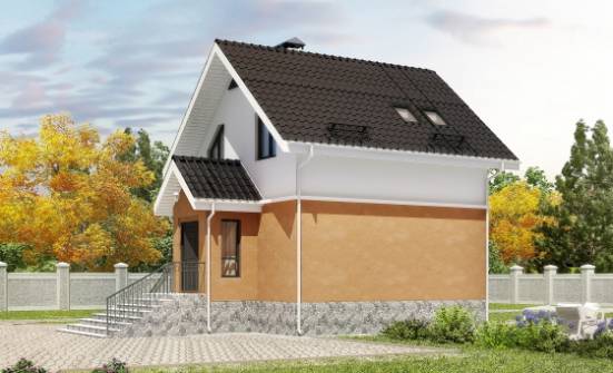 100-005-Л Проект трехэтажного дома с мансардой, бюджетный домик из твинблока Сковородино | Проекты домов от House Expert