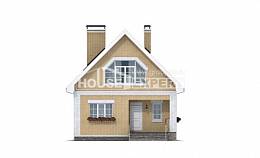 130-004-П Проект двухэтажного дома с мансардным этажом, экономичный домик из твинблока Свободный, House Expert