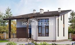 140-005-П Проект двухэтажного дома с мансардным этажом, красивый загородный дом из газобетона, Тында