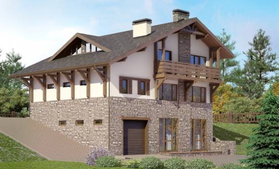 305-002-Л Проект трехэтажного дома с мансардой, классический домик из кирпича Зея | Проекты домов от House Expert
