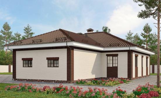 160-015-П Проект одноэтажного дома и гаражом, современный коттедж из пеноблока Зея | Проекты домов от House Expert