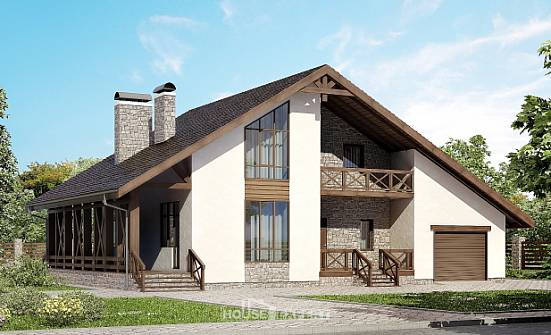 265-001-П Проект двухэтажного дома мансардный этаж, гараж, красивый домик из керамзитобетонных блоков, Сковородино