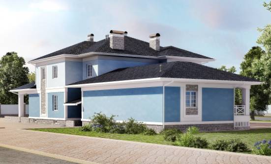 620-001-П Проект трехэтажного дома, гараж, классический коттедж из газобетона Свободный | Проекты домов от House Expert