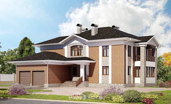 520-002-Л Проект трехэтажного дома и гаражом, красивый дом из пеноблока, Сковородино