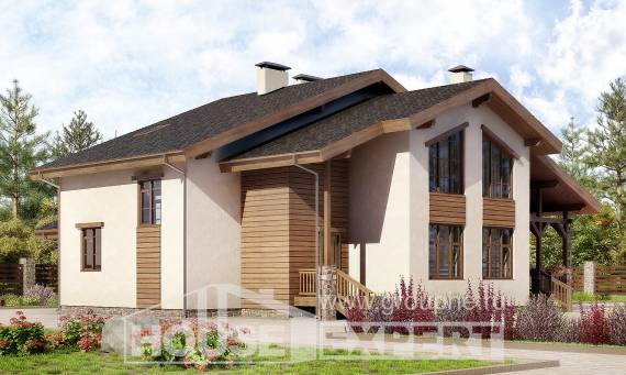 240-003-П Проект двухэтажного дома мансардой, красивый домик из кирпича, Сковородино