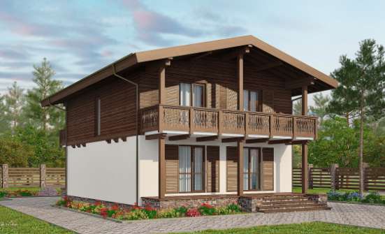 150-016-Л Проект двухэтажного дома с мансардой, доступный коттедж из керамзитобетонных блоков Сковородино | Проекты домов от House Expert