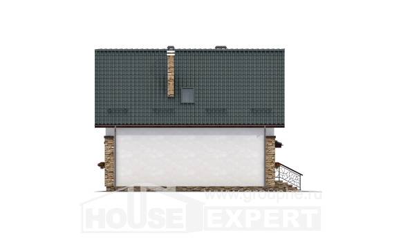 160-005-П Проект двухэтажного дома, гараж, недорогой загородный дом из арболита, Тында