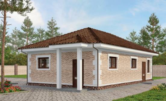 070-005-П Проект гаража из кирпича Зея | Проекты одноэтажных домов от House Expert