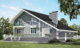 190-006-Л Проект двухэтажного дома с мансардным этажом и гаражом, красивый загородный дом из бризолита, Благовещенск