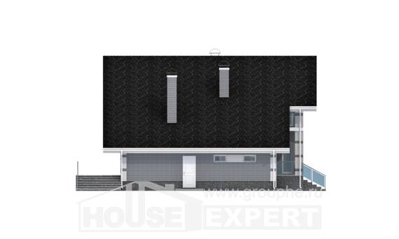 190-006-Л Проект двухэтажного дома мансардой, гараж, современный коттедж из пеноблока, Белогорск