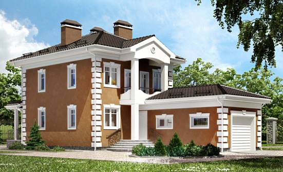 150-006-П Проект двухэтажного дома, гараж, бюджетный домик из газобетона Свободный | Проекты домов от House Expert