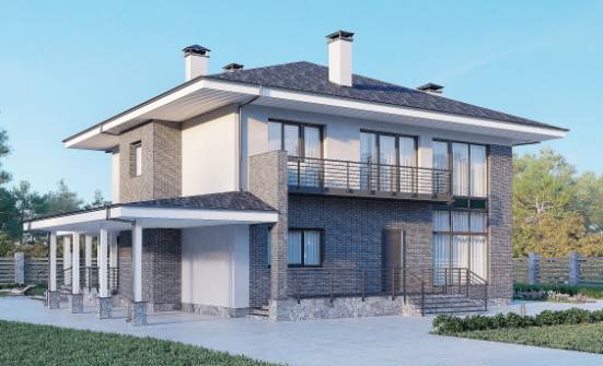 250-004-Л Проект двухэтажного дома, огромный загородный дом из теплоблока Белогорск | Проекты домов от House Expert